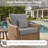 Outdoor Chair Cushions 24 x 24  x 6  Inch, Outdoor Replacement Cushion Set of 5, Back & Seat Patio Cushions for Outdoor Furniture,  Weather Resistant Patio Chair Cushions with Removable Cover and Straps, Gray-1860420467