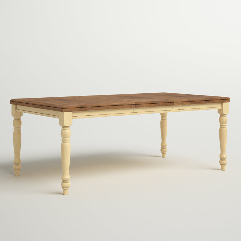 Orviston Extendable Solid Wood Dining Table, Almond / Wheat