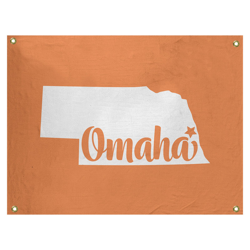 Tapisserie murale nebraska omaha, H 50 po x l 59 po, Orange