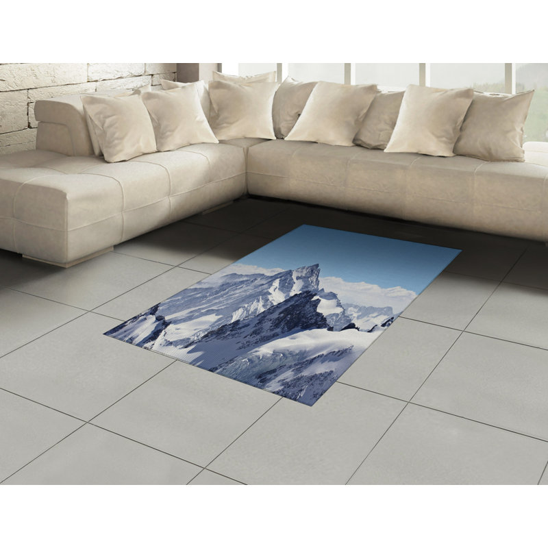 Winter High Density Long Fiber Poly Threads Decorative Area Rug Carpet, Rectangle 4' x 5'8"