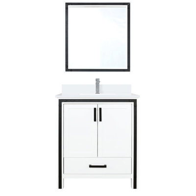 35.85 In. H White Bath Vanity With Marble Top, Faucet, 28 Mirror - Stain Resistance And Durability For Long-term Enjoyment 30.44 W Vanity, Cultured Scratch Countertop