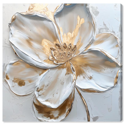 Ivory White II Canvas Elegant Floral Art by Art Remedy