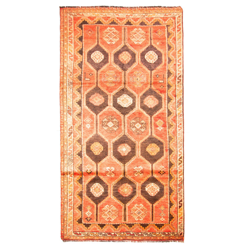 Tapis rouge rétro Melis 4 pi 5 po x 8 pi 8 po