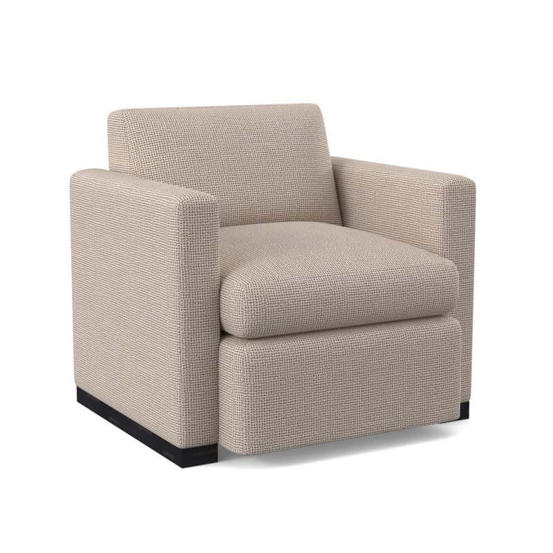 Chaise pivotante Ledger, 100 % polyester ivoire filigrane, Ébène vintage