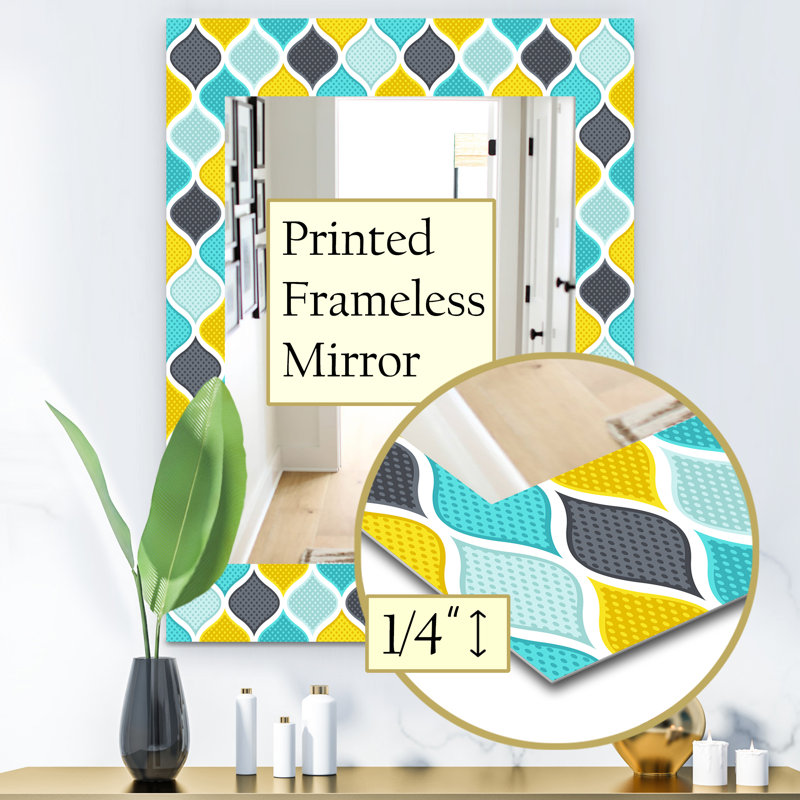 Miroir mural bohémien et éclectique ornement, H 24 po x l 32 po