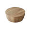 MDF Natural Color Round Table, Modern Industrial Natural Fully Assembled Drum Coffee Table