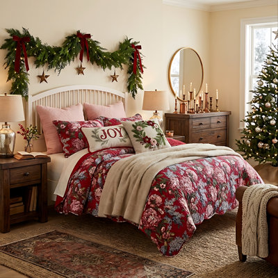 Greenland Home Fashions Millie Garnet 3-Piece King Size Quilt Set 105x95 + 20x36 (2)