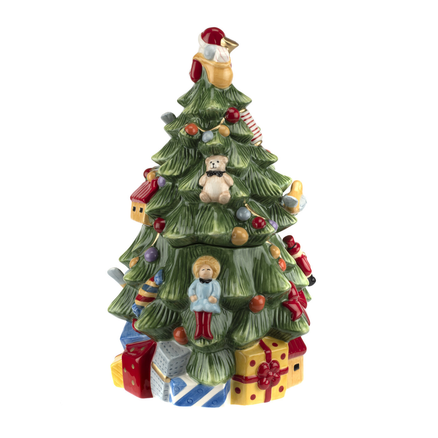 Spode Christmas Tree Tree Cookie Jar 12.25"