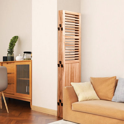 Barrière de chambre pliante en bois massif l 82,8 po x H 65 po, paravent naturel 6 po, charnières en métal 65 po