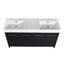 Meuble-lavabo autoportant 60 po avec lavabo double en résine