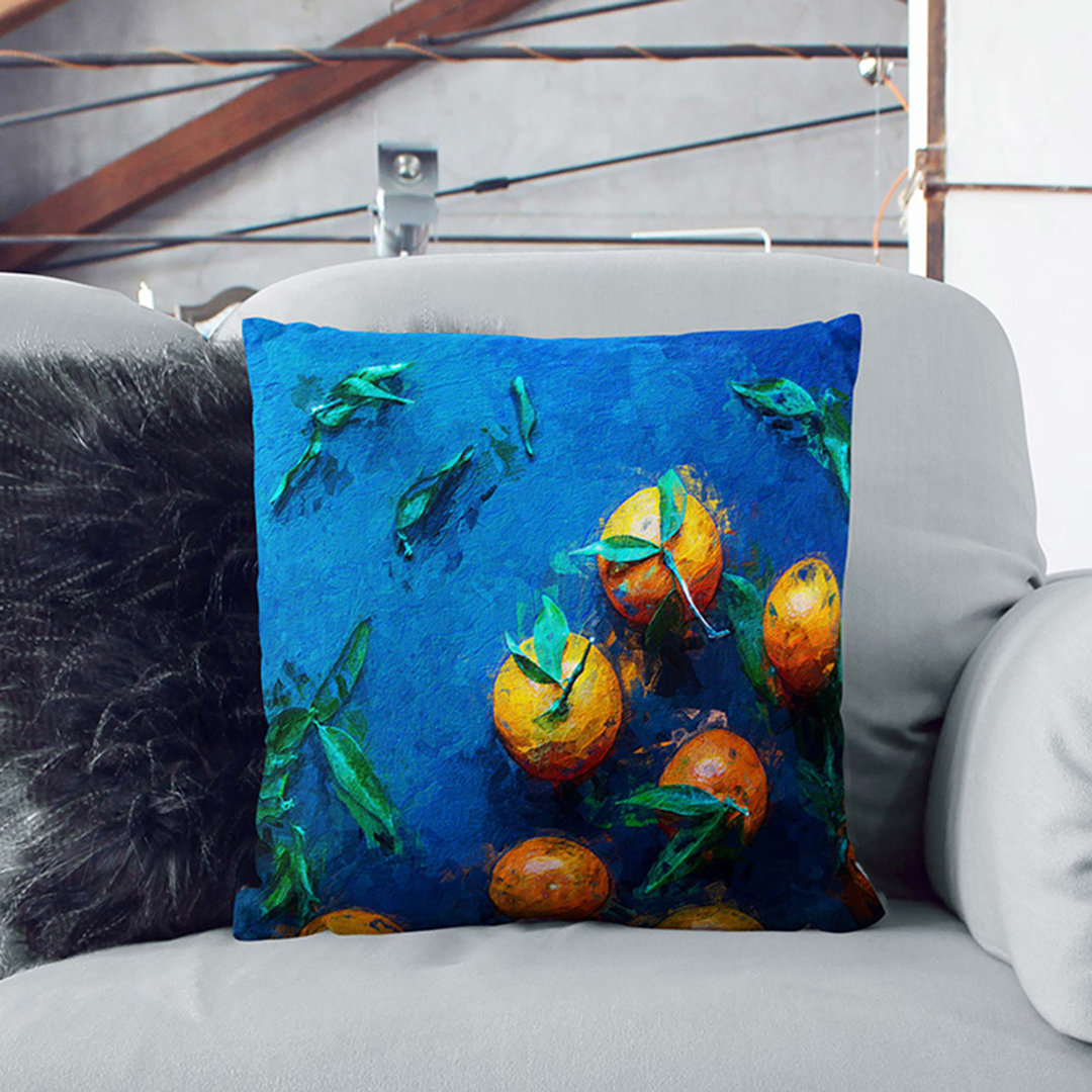 Fresh Oranges Cushion with Filling