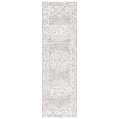 Bathulda Hand Tufted Wool/Bamboo Silk/Cotton with Cotton Backing Floral Rug in Ivory/Beige