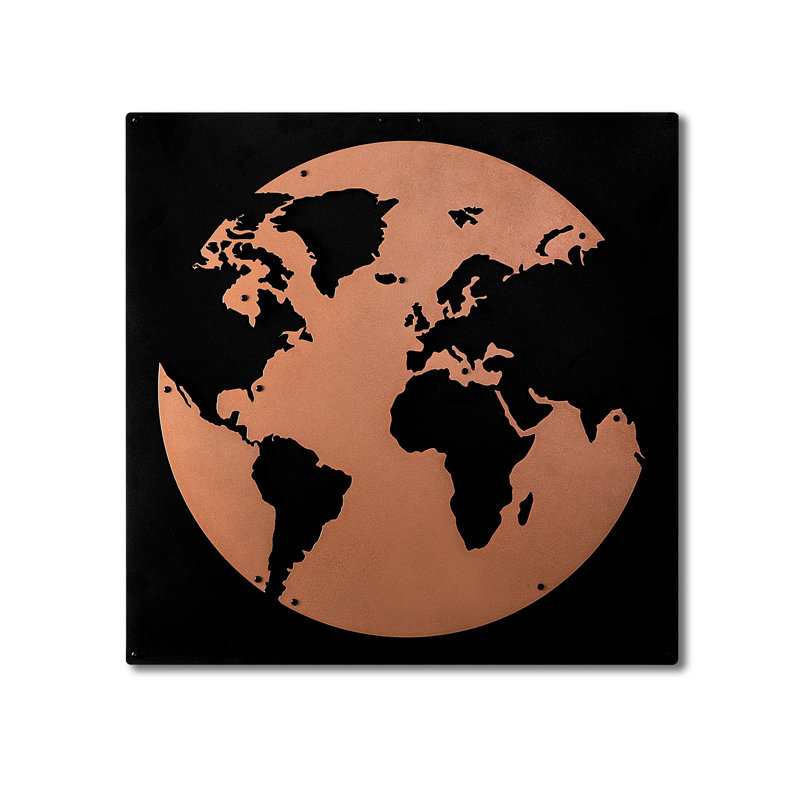 Decorative Metal Wall Accessory, Copper & Black, 19.7 x 19.7 inches | 100% Metal, Thickness: 0.06 inches | Easy Wall Hanging Design | Perfect for Modern Home Decor & Unique Interior Aesthetics