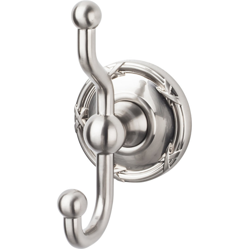 Edwardian Bath Wall Mounted Ribbon Hooks, Brushed Satin Nickel