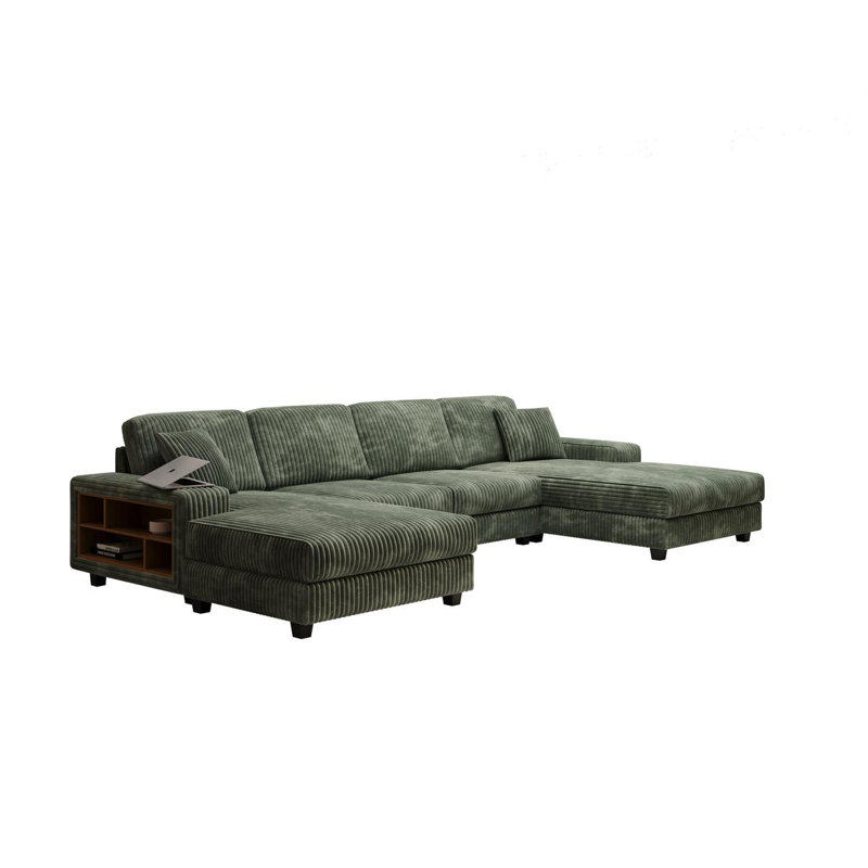 Upholstered Sectional (Green)