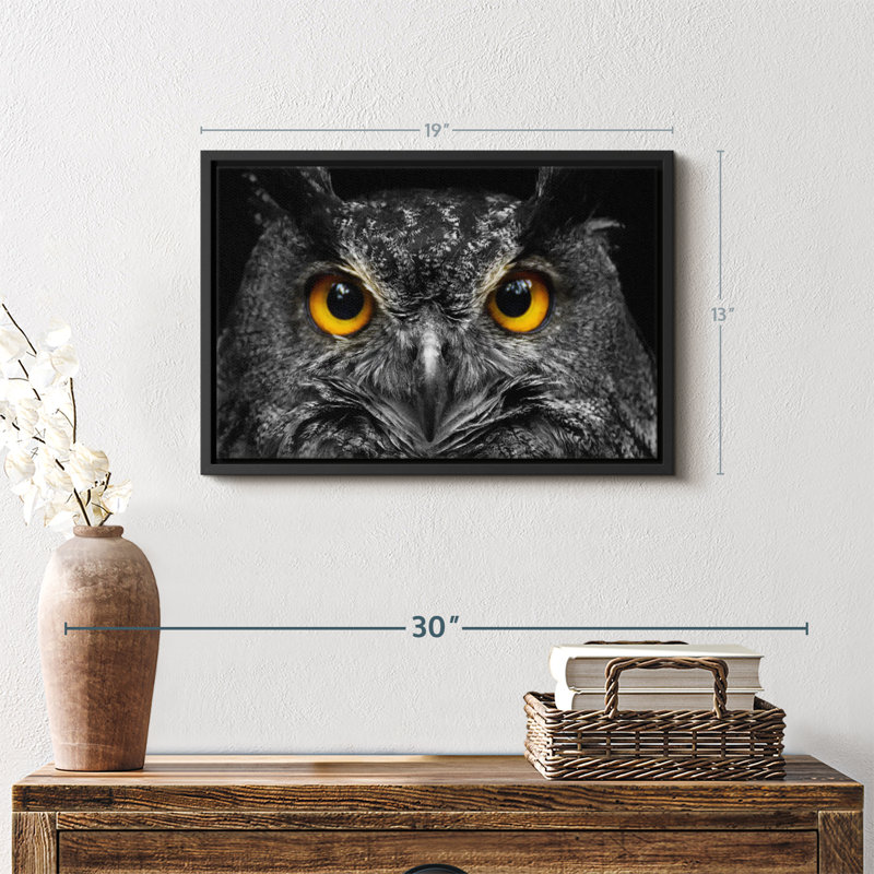 «Yellow Eyed Owl Wall Art», H 13 po x l 19 po