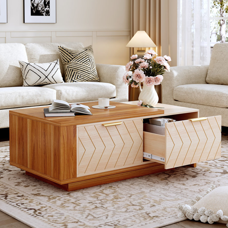 Solid Coffee Table with Storage