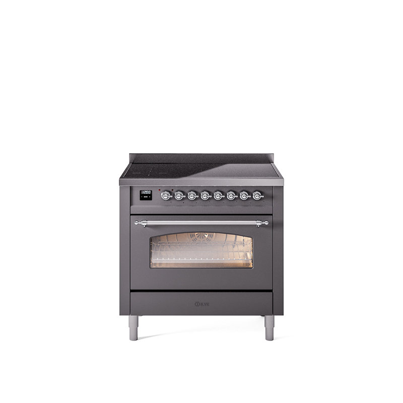 ILVE Nostalgie II 36 in Induction Range, Graphite Matte/Chrome