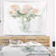Tapisserie florale bouquet de roses roses dans un vase-28491752