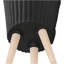S / 2 DÉCORSEUR RIDGED 10/12 "AVEC PIEDS EN BOIS, NOIR (KD)