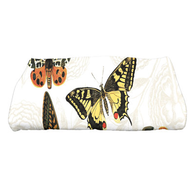 Antique Butterflies and Flowers Wildlife Bath Towel