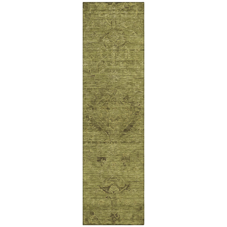 Machine Washable Indoor/Outdoor Chantille ACN1111 Olive