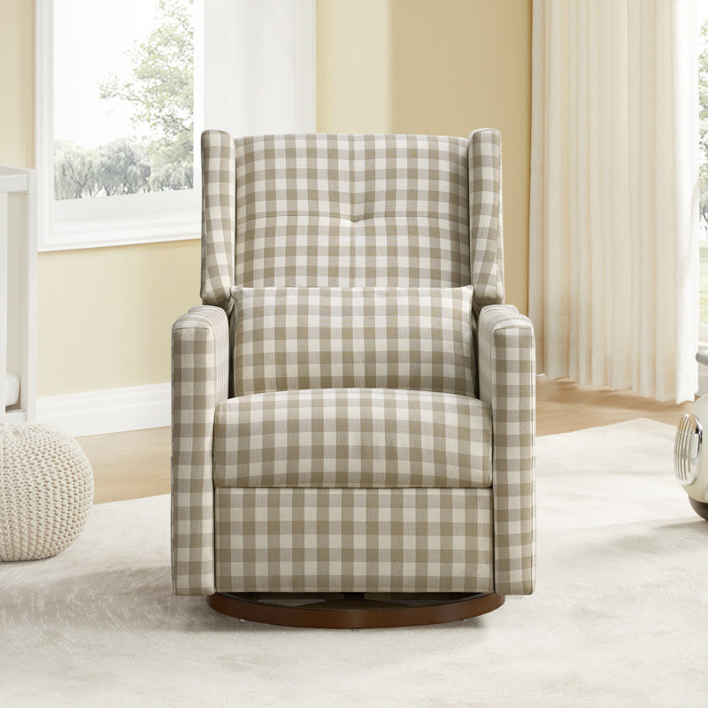 Fauteuil inclinable et pivotant manuel Drenna, Chenille vichy kaki
