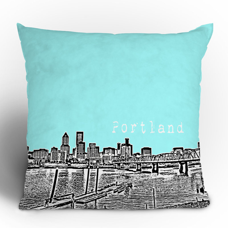 Coussin Bird Ave Portland, 20 po x 20 po, Glace