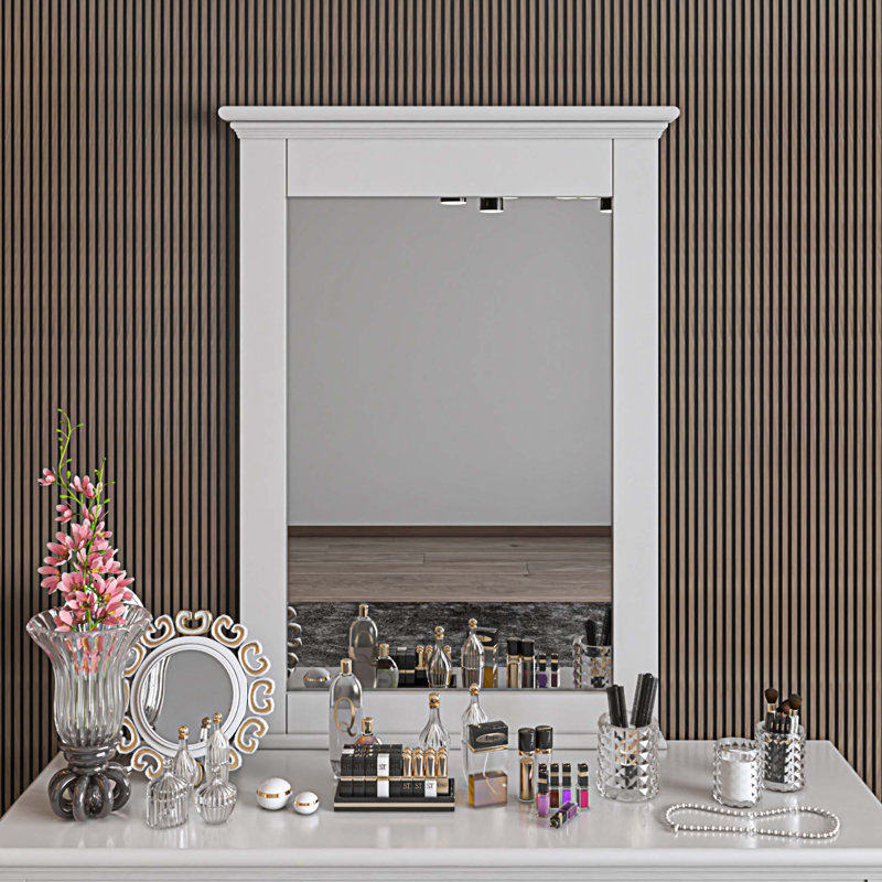 Miroir rectangulaire pour commode en bois
