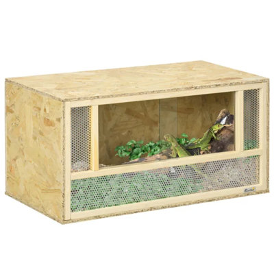 31.5"x15.7"x15.7" Wooden Reptile Terrarium with Sliding Glass Door