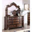 Commode 1 pièce en cerisier brun style traditionnel avec plateau en marbre véritable bronze et poignées suspendues-1732920732