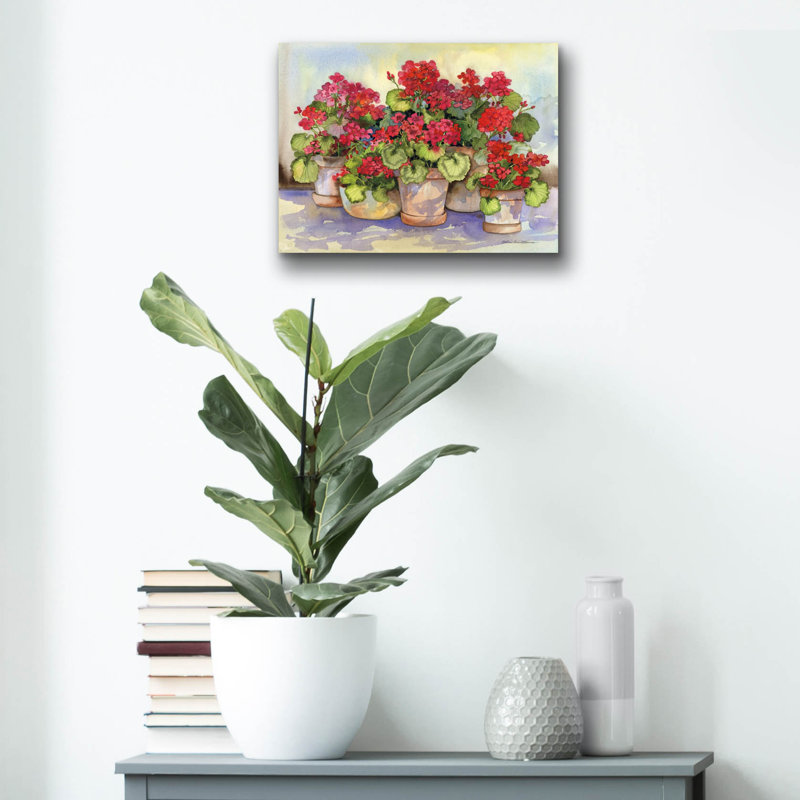  'Spring Geraniums' by Kathleen Parr Acrylic Glass Wall Art, 16" x 12"