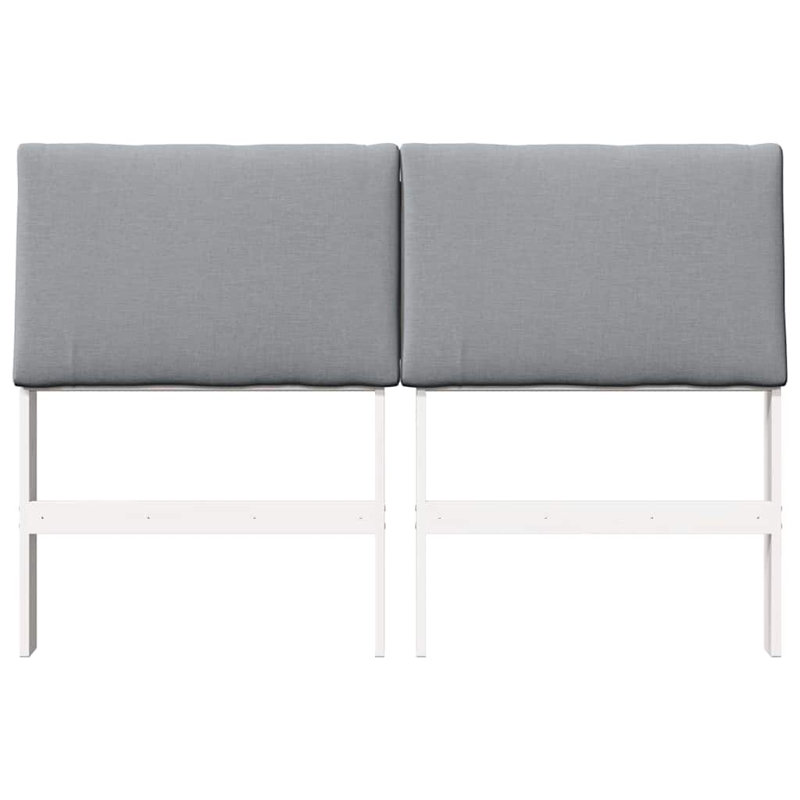 Solid Wood Headboard, Queen, White, Light Grey
