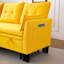 Canapé polyvalent en forme de L avec rangement - Coton-lin confortable, jaune moderne, parfait pour les espaces de bureau et d'appartements