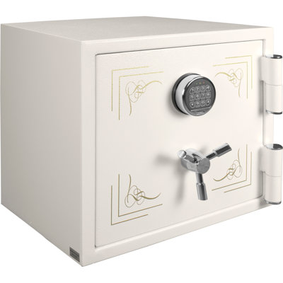 Keypad Fireproof Jewellery Safe in Elegant White