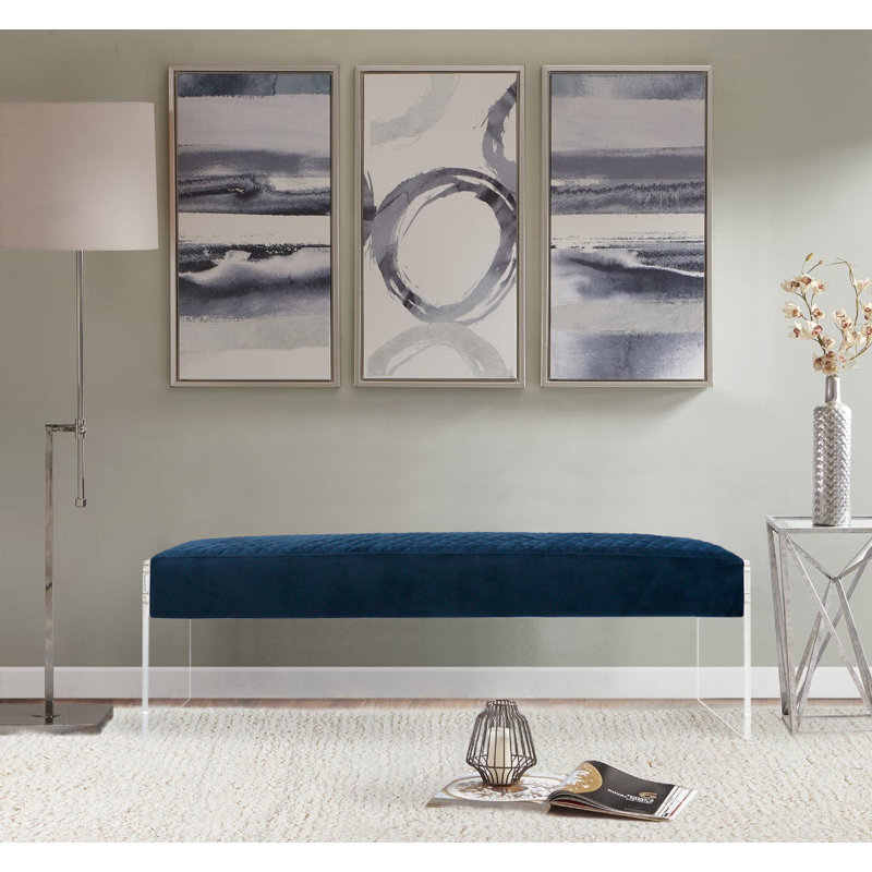 Tribecca Upholstered Bench, Blue