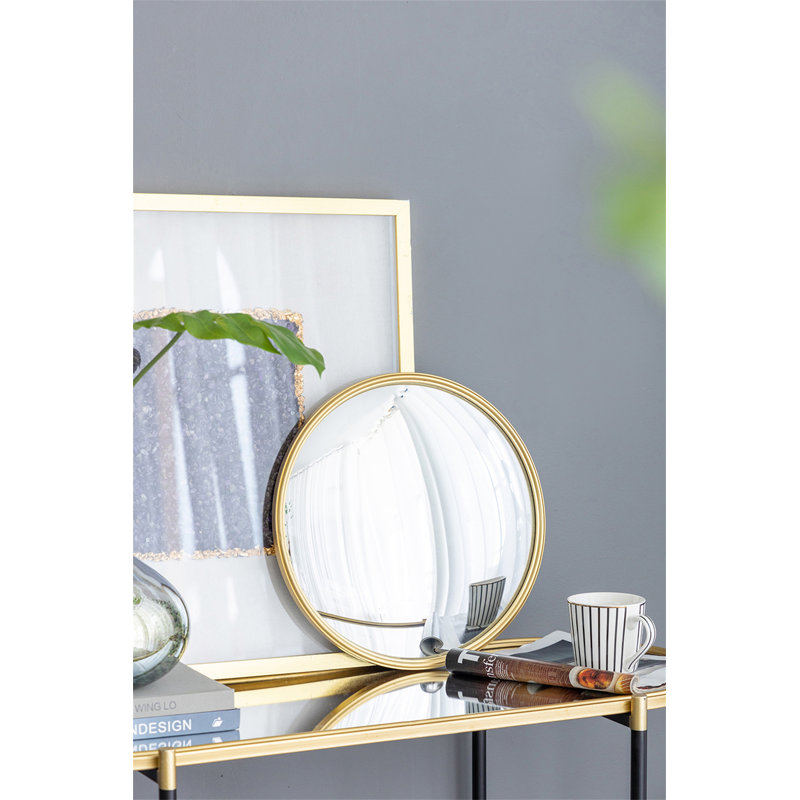 D15 "Miroir rond doré, 15 po x 15 po