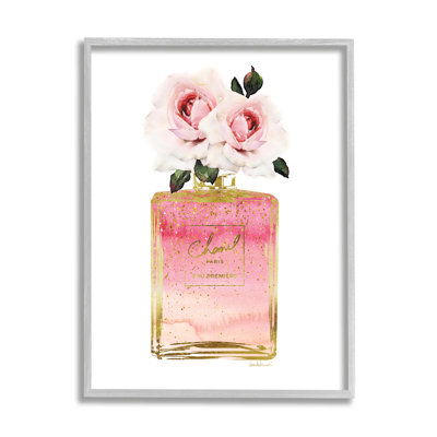 " Perfume Bottle With Roses " by Amanda Greenwood