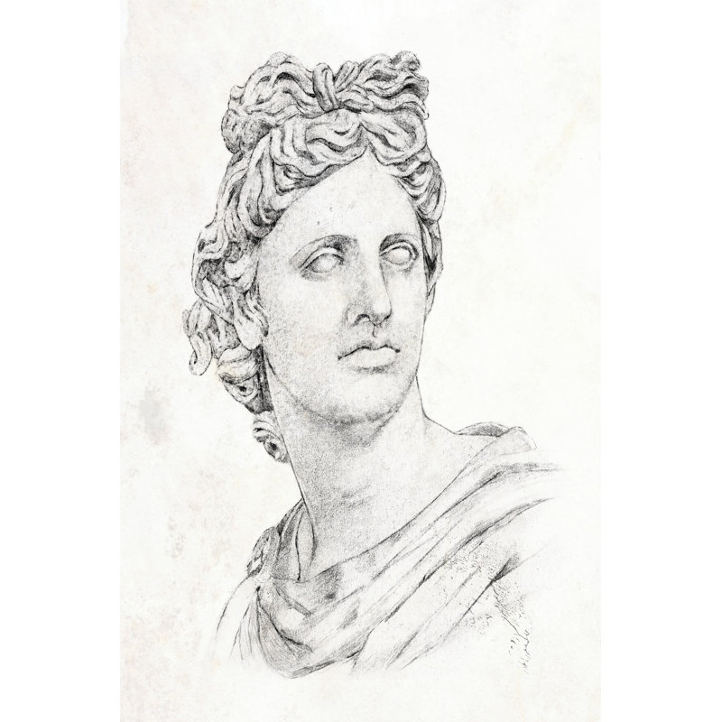 Greek Statue II by Annie Warren - Wrapped Canvas Painting, 91cm H x 61cm W x 3.8cm D