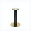 Table de négocier moderne carrée en pierre frittée de 85 cm avec base dorée-132906626-132906629