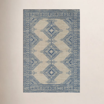Aldona Blue Ivory Oriental Rug