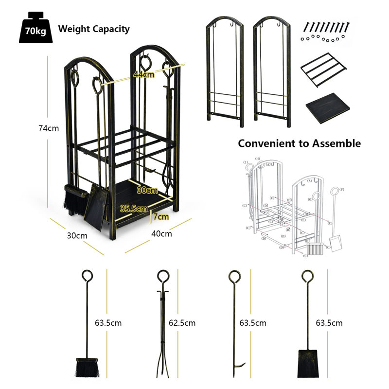 Alevtina 10cm W Metal Log Rack