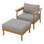 Ensemble de fauteuil et repose-pieds d'extérieur en bois de teck Wren-105239745-105239747