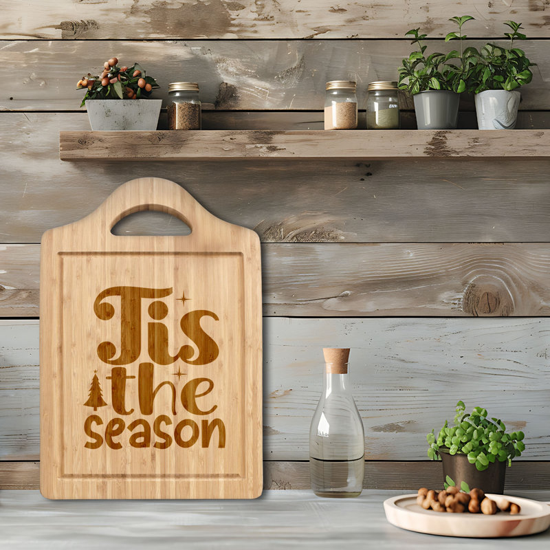 Tis the Season - Planche à découper en bambou 1 pièce, L 12 po x L 18 po
