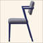 Chaise de bureau rembourrée grise et bleue-12774812