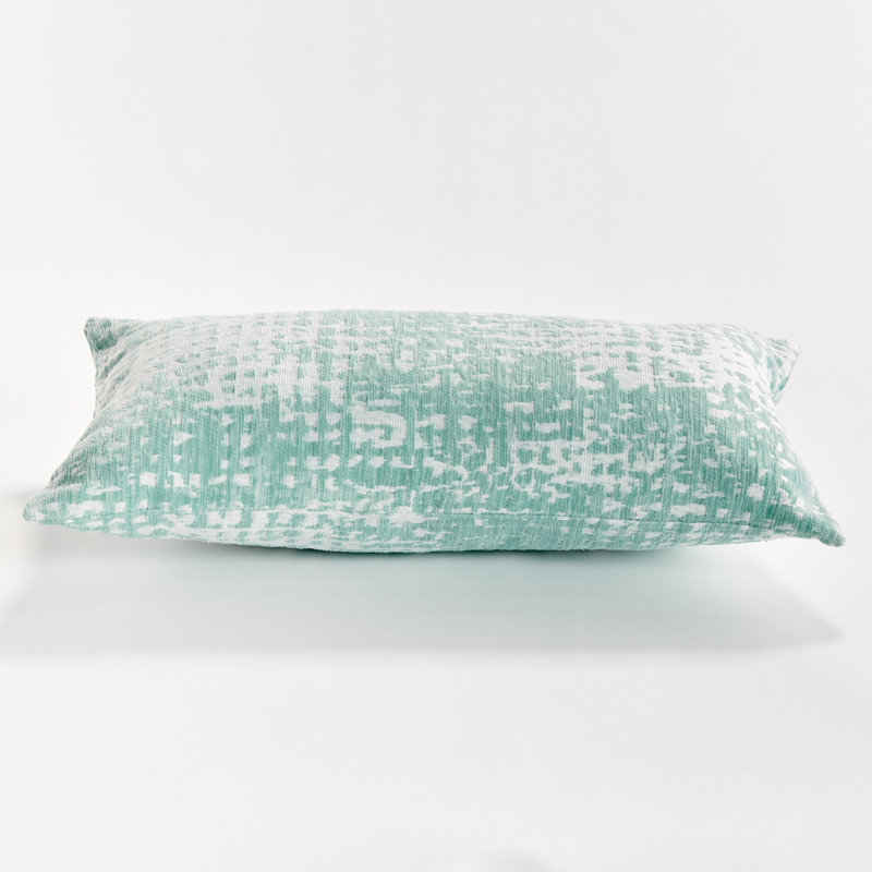 Hana Polyester Indoor/Outdoor Pillow Cover & Insert, Seafoam, Rectangular 12" x 22"
