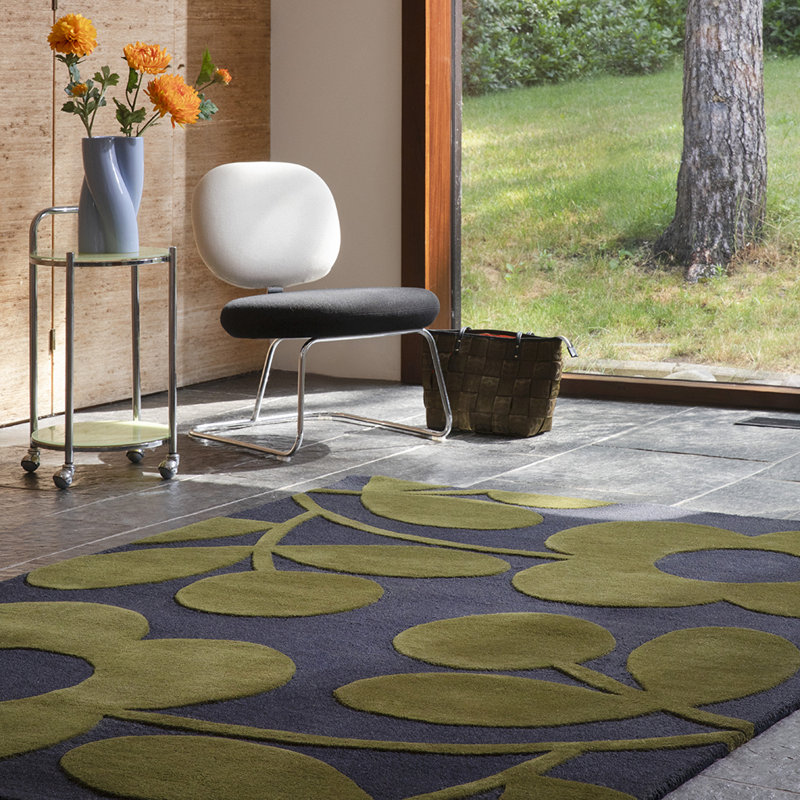 Hand Tufted Wool Floral Area Rug, Rectangle 8'2" x 11'6"