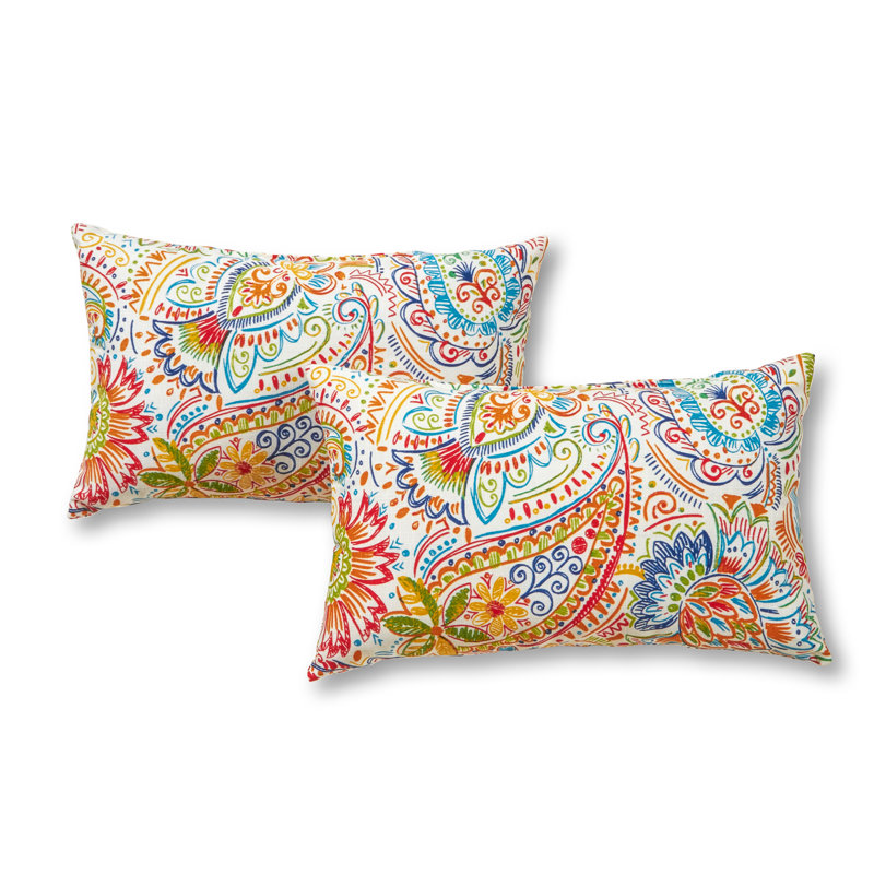 Henrich Indoor/Outdoor Striped Lumbar Pillow, Jamboree