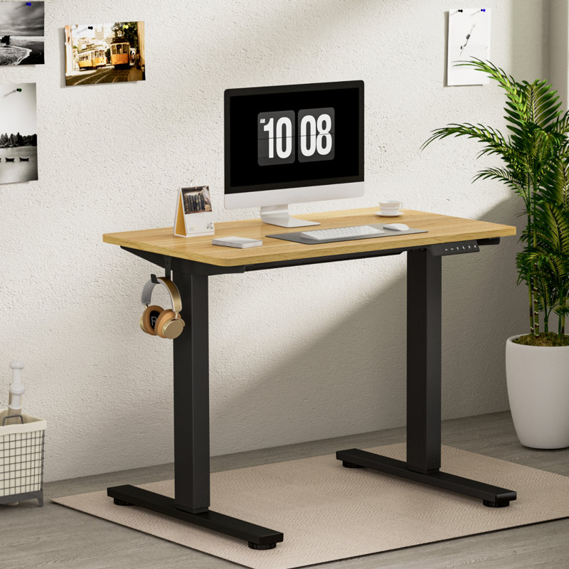 Bureau debout réglable Dojtcho Home Office, Gris/noir, H 47,6 po x l 40 po x P 24 po