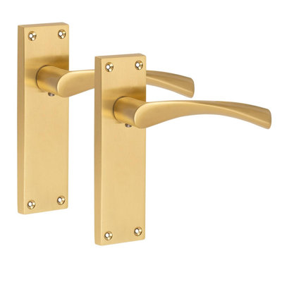 Golden Grace 1 Pair Victorian Design Astrid Door Handle Antique Brass Finish Bathroom and Lock Set - 150mm x 40mm